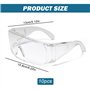 Sporgo Lunettes de protection Lunettes de protection de travail : 10 pièces lunettes de protection transparentes pour porteurs d