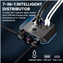 Sporgo Chargeur de voiture Répartiteur allume-cigare : 120 W Prise allume-cigare 12 V, adaptateur 7 en 1 avec 3 prises et 4 port