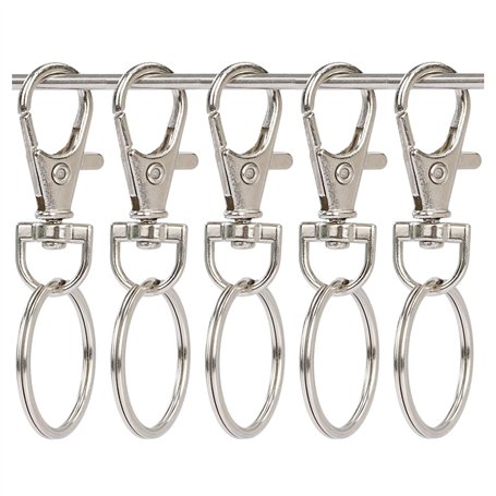 Porte-Clés 100 Pièces Métal Pivotante Porte-Clés Mousquetons Détachables pour Fournitures de Lanière
