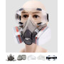 Masque Anti Poussiere avec Filtres et Lunettes de Protection, Masque de Protection Respiratoire Réutilisable pour Pulvérisation,