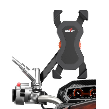 Grefay Support Téléphone Moto 360° Rotation Anti-Vibrations Support Smartphone Moto ​Antirouille Support Telephone Scooter Retro
