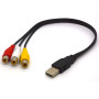 Tomost Câble USB vers RCA USB 2.0 mâle vers 3 RCA femelles Jack Splitter Audio Video AV Composite Cordon adaptateur pour TV PC H