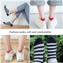 10 Paires Chaussettes de Cheville pour Femmes, Coton Mignon Amour Coeur Rayé Conception Dames Chaussettes Courtes Respirantes po