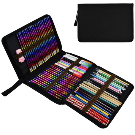 YBCCBY 72 Trous Trousse à Crayons de Couleur Trousse Crayon Grande Capacité Trousse à Crayon Portable Etui à Crayons Sac de Cray