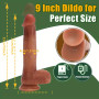 Vibrateur de dildo, 23cm Silence 8 télescope et 8 vibrations, 42 ℃ Femmes Grand Penis Anal Sextoysets für Realistischer G-Point 