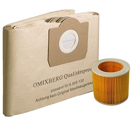 Lot de 10 sacs d’aspirateur pour Kärcher 6.959-130.0 6.414-552.0 WD 3.200