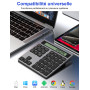 Pavé Numérique sans Fil avec Calculatrice - Clavier Numérique sans Fil Bluetooth & 2,4GHz Numérique Ergonomique avec 34 Touches