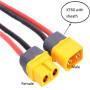 Yiqigou 2 Paires Amass XT60H XT60 Mâles Femelles Fiche Prise Connecteur Adaptateur avec 150 mm Câble en Silicone 12 AWG