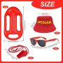 JOZMMZEOOA Costume de Sauveteur 4 Pcs Baywatch Lifeguard Costume Accessoires Sauveteur Ensemble Lifeguard Réglable Chapeau de Sa