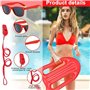 JOZMMZEOOA Costume de Sauveteur 4 Pcs Baywatch Lifeguard Costume Accessoires Sauveteur Ensemble Lifeguard Réglable Chapeau de Sa