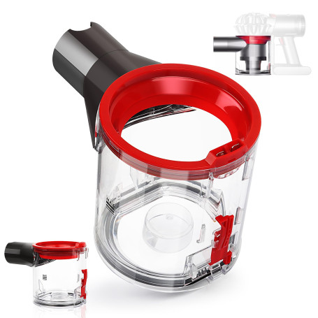 Bac à Poussière Transparent compatible avec Dyson V7 V8 SV10 SV11 Accessoire Aspirateurs Pieces detachees