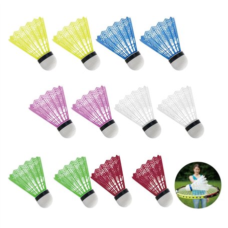 DALAETUS 12 Pièces Volants de Badminton en Nylon Kit