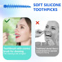 200 Pcs Brossettes Interdentaire,Bâtonnet Interdentaire Soft,pour Nettoyage Des Dents et La Santé Bucco-dentaire (Bleu)