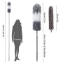 Plumeau Poussière, Plumeau Télescopique Microfibre Brosse avec Poignée en Extensible Acier Inoxydable 255cm Grand, Lavable Duste