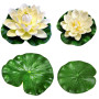 Niaciswe Nénuphar Flottant 5 Pièces Nénuphar pour Bassin 10 cm Nénuphar Artificielles Plantes Lotus Artificielle Lotus pour Mari