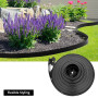 QWORK® Bordure de pelouse de Jardin Flexible de 20 m avec 100 piquets Robustes, Bordure d'aménagement paysager en PE pour parter