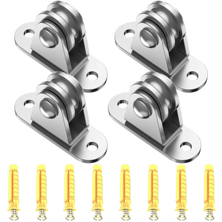 VEGOATY Lot de 4 poulies en métal