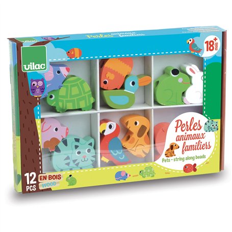 VILAC - jouet en bois - VILAC - jouet d'éveil - Perles Animaux Familiers - 1504