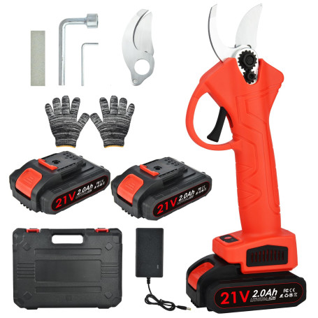 Secateur Electrique sans Fil 30mm: Secateur a Batterie Rechargeable 2 * 2000 mAh Batteries de 21V