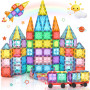 Lovchil Blocs Construction Magnétiques Enfants Jouet 61 Pièces Jouets de Construction Magnetique Enfant Creatif STEM Educatif Je