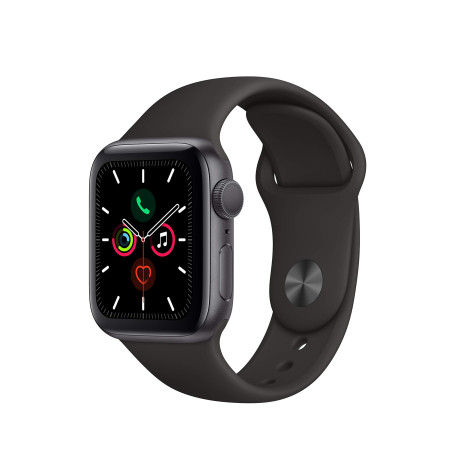 Apple Watch Series 5 40mm (GPS) - Boîtier En Aluminium Gris Sidéral Avec Bracelet Sport Noir (Reconditionné)