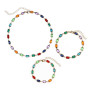 XFSRG Parure Bijoux Femme Collier et Bracelets Fantaisie Multicolore Ensemble de Bijoux Mode pour Mariage et Soirée