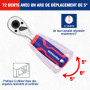 WORKPRO Coffret de Douilles et Embouts 42 Pièces, Mini Clés à Cliquet 1/4" Double Tête 2-en-1, Porte Embouts Magnétique, Outils