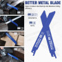 WORKPRO Lames de Scie Sabre 10-Piece, Jeu de 10 Lames de Scie Sabre BIM/HCS pour Bois et Métal avec Sac de Rangement