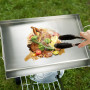 VEVOR Plaque à Griller Pré-assaisonnée 587x395 mm Plancha Gril Rectangulaire en Acier Inoxydable Anti-adhésive Plaque de Cuisson