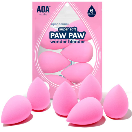 AOA Studio Wonder Blender Lot de 6 éponges à maquillage super douces sans latex et haute définition pour poudre