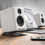 Audioengine DS1M Metal Speaker Stands Paire - Supports de Haut-parleurs de Bureau en Acier inclinés pour Petits Haut-parleurs, H