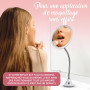 Mirror de Maquillage Grossissant x10 avec Col de Cygne Flexible - Mirror de Table et Mural 2 en 1 pour la Coiffeuse et la Salle 