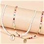 Carufin ensemble de deux pièces bohème coloré perles collier arc - en - ciel coquillage femme et fille bijoux