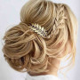 Yheakne Peigne à cheveux de mariée Feuille d'or Pièce de cheveux Coiffes de mariage Peigne latéral de mariée Accessoires de chev