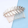 Yheakne Peigne à cheveux de mariée Feuille d'or Pièce de cheveux Coiffes de mariage Peigne latéral de mariée Accessoires de chev