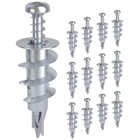 QNINE 100 pièces chevilles pour plaques de plâtre et vis à tête de lentille pour plaques de plâtre monocouche et double couche