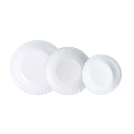 Assiettes Luminarc Feston Blanc verre 18 Pièces