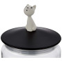 Alessi Ammi22 B Miòjar Pot Aliments Chats en Verre avec Couvercle en Résine Thermoplastique, Noir
