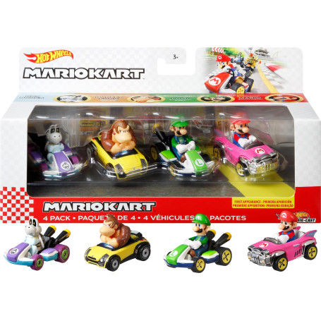 Mattel - Hot Wheels Mario Kart Die-Cast 4-Pack Assortment (Nintendo)