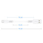 10cm Câble USB C Court, [Lot de 5] Câble USB A vers USB Type C 3A Charge Rapide Cable USB C Android Auto pour Samsung Galaxy A12