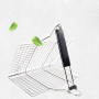 Panier Grille pour Barbecue, Panier à Griller Portable en Acier Inoxydable, Panier de Gril Pliable avec Poignée en Amovible pour