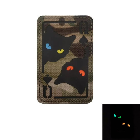 Patchs Velcro réfléchissants - Noir - Chat amusant - Patch brodé - Applications pour vêtements