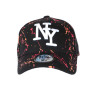 Hip Hop Honour Casquette NY Rouge Orange et Noire Look Original Tags Baseball Paynter - Mixte