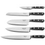 SABATIER TROMPETTE - Bloc 5 couteaux de cuisine - Origin - Acier 5Cr15MoV - Finition Satinée - 26 x 15.5 cm - Noir