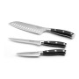SABATIER TROMPETTE - Ensemble 3 couteaux de cuisine - Vulcano - Acier 5Cr15MoV - Finition Satinée - Noir