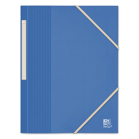 Oxford Chemise 3 Rabats School Life Recyc+ A4 avec Elastique Couverture Polypro Recyclé Couleurs Assorties Bleu/Vert/Rouge/Noir