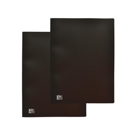 OXFORD Lot de 2 Porte Vues 120 vues / 60 Pochettes A4 Initial Couverture Polypro Noir