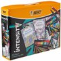 BIC Intensity Kit de Coloriage - Feutres/Feutres Fins/Crayons de Couleur/2 Cahiers de Coloriage Anti-Stress - Coffret de 60 pièc
