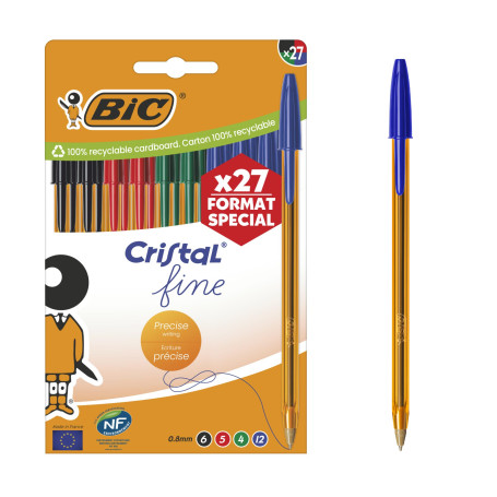 BIC Cristal Original Stylos-Bille Pointe Fine (0