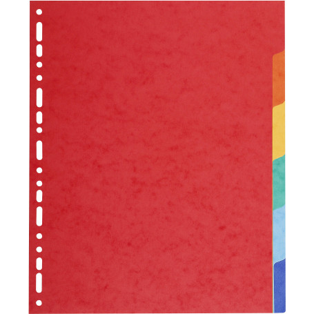 Exacompta - Réf. 2106E - Intercalaires en carte coloris vifs recyclée 220g/m2 avec 6 onglets neutres - Format à classer A4 maxi